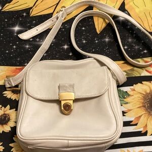 Cream Crossbody Bag with Gold Hardware